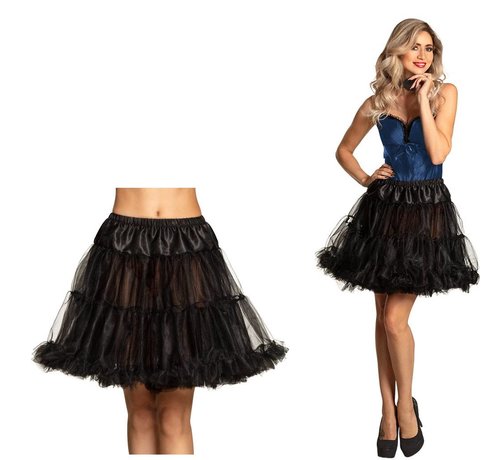 Lange Petticoat zwart dames