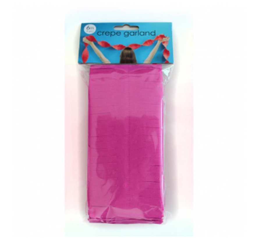 Crêpe papier slinger hard roze