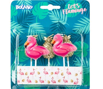 Flamingo/ananas kaarsjes