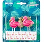 Flamingo/ananas kaarsjes op prikker