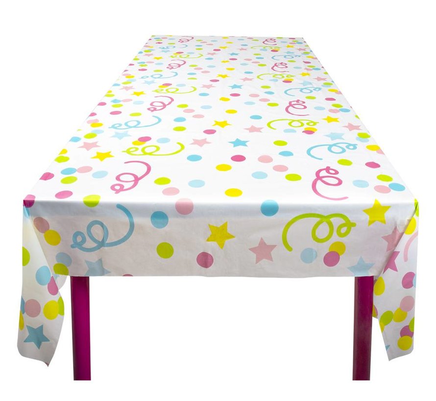 Verjaardag Tafelloper - Kleurrijke Afwasbare Happy Birthday Tafelkleed 10 Uitnodigingen Kinderen Tafeldecoratie 180x35 Cm Zwart