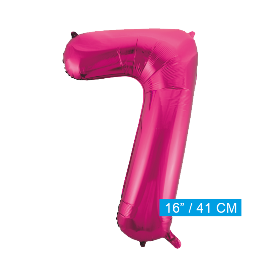 Folie cijfer ballon  pink roze 7