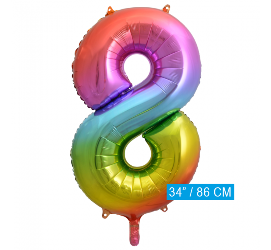 Regenboog Cijfer Ballon 8