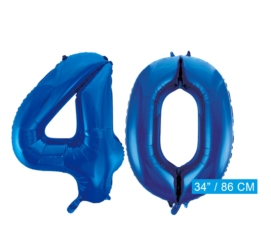 Blauwe folie ballonnen cijfer 40