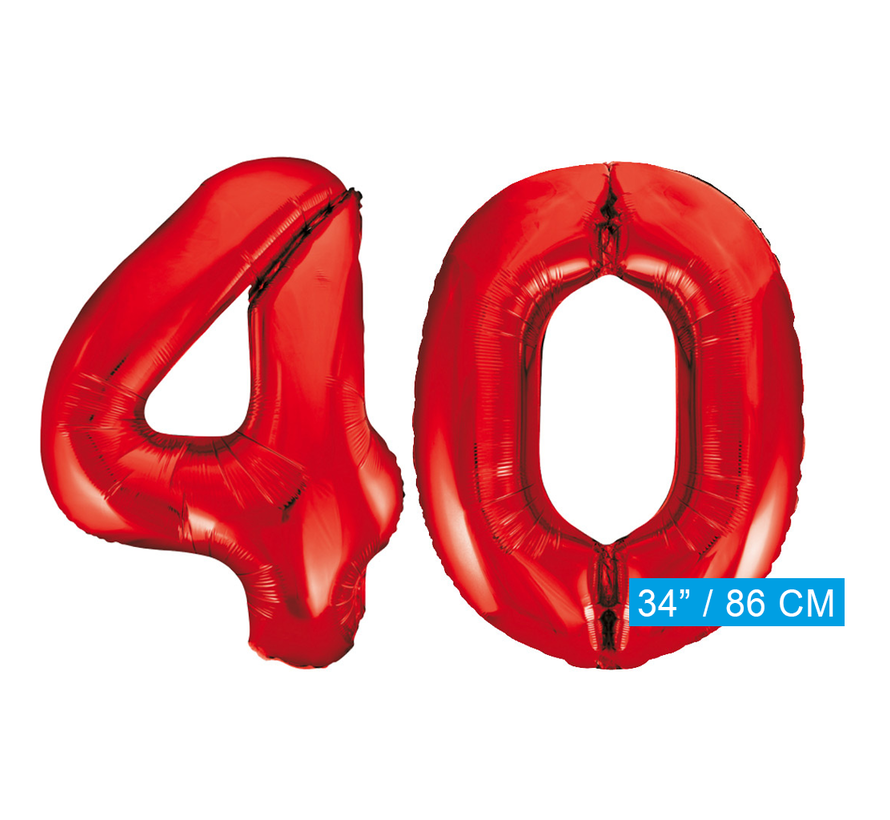 Rode cijfer ballonnen 40