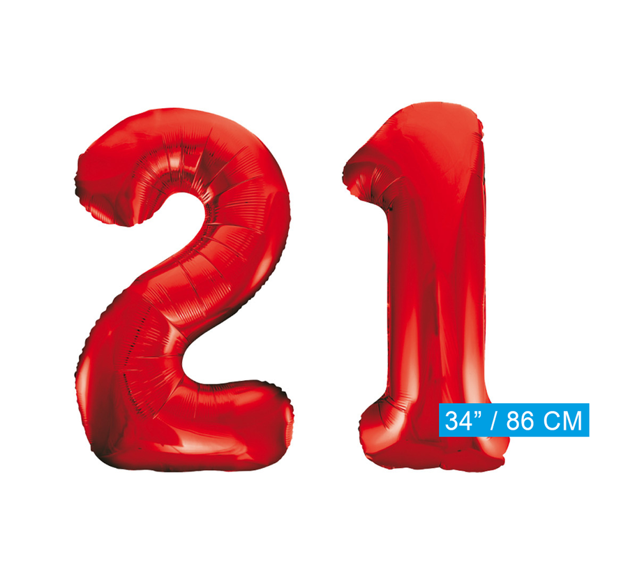 Rode cijfer ballonnen 21