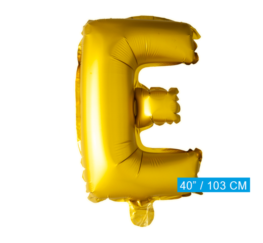 Letter E folie ballon goud