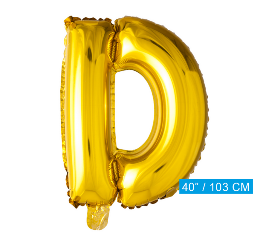 Letter D folie ballon goud