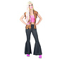 Stretch dames disco broek zwart