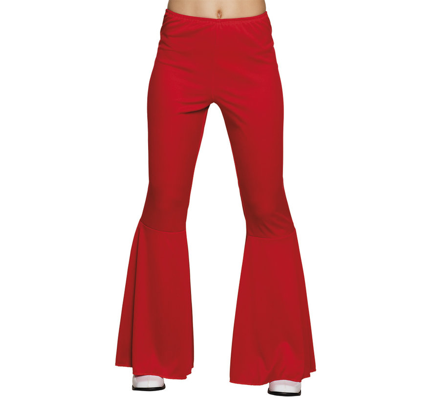 Hippie broek met wijde pijpen rood