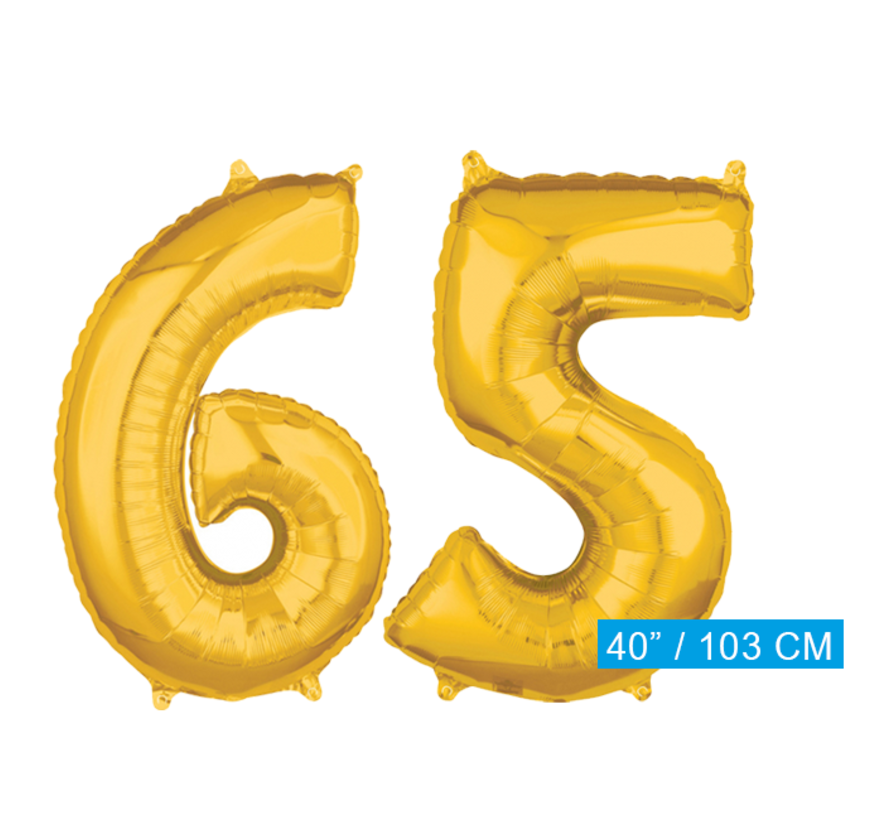 Helium cijfer ballonnen goud 65