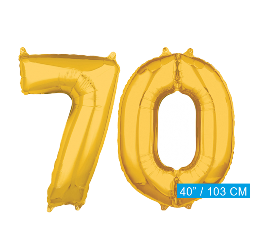 Helium cijfer ballonnen goud 70