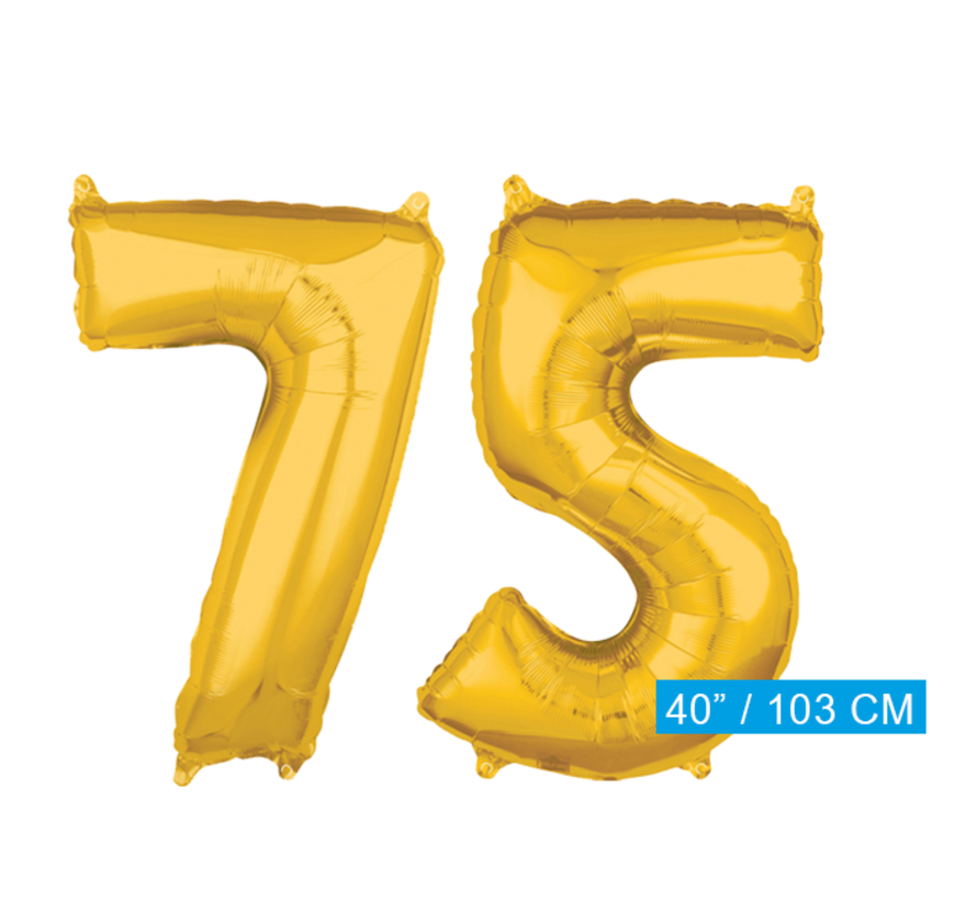 Helium cijfer ballonnen goud 75