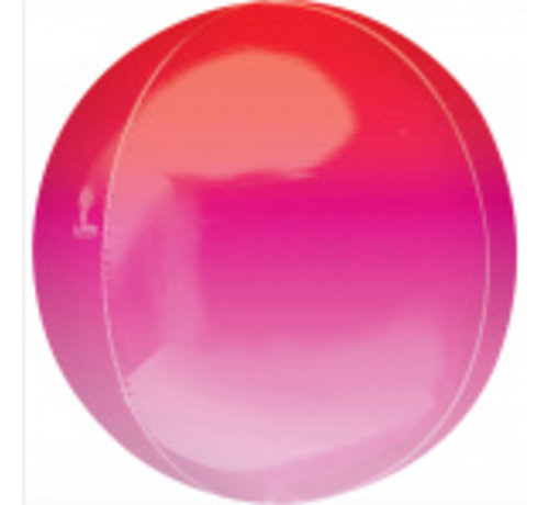 Orbz Ombré  Rood / roze folie ballon