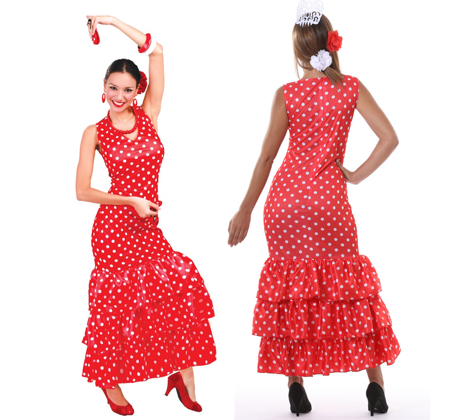 Rode flamenco jurk