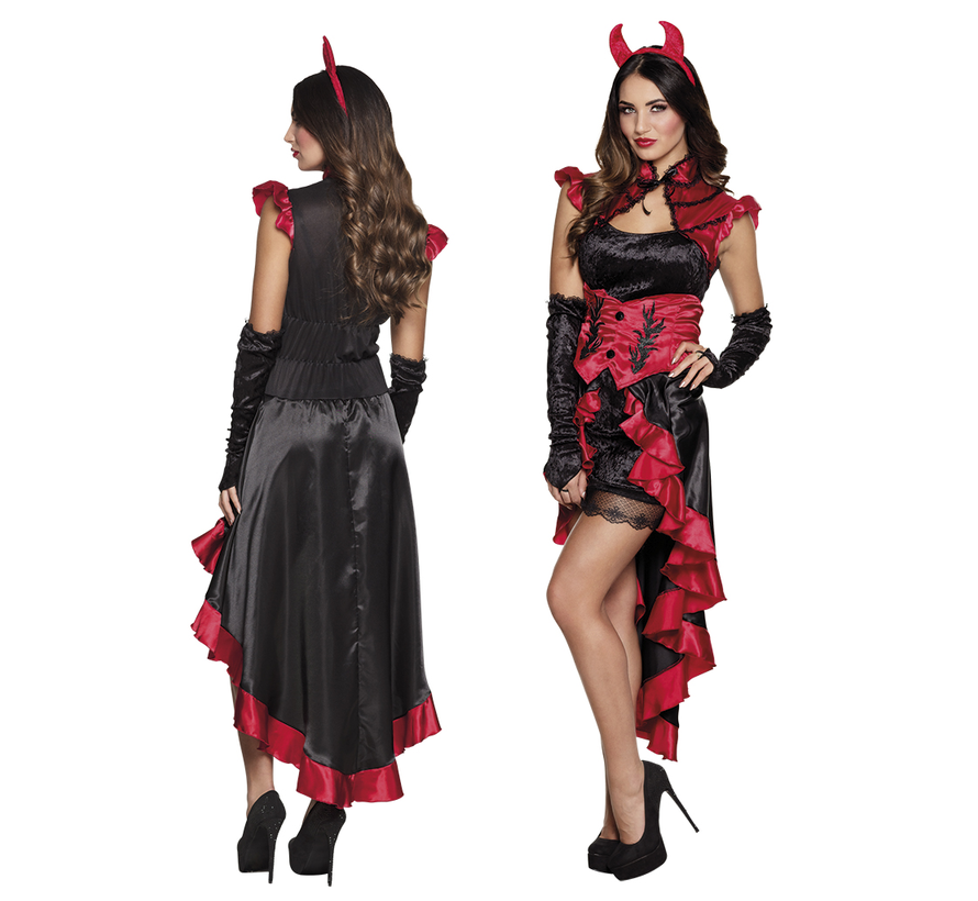 Gothic jurk rood zwart