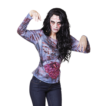 3D T-shirt zombie vrouw