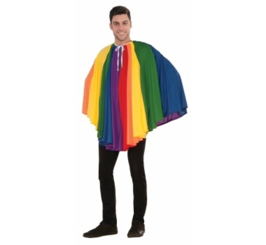 Heren regenboog cape