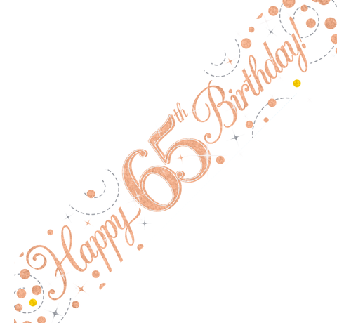 Happy Birthday banner 65 Rosé goud