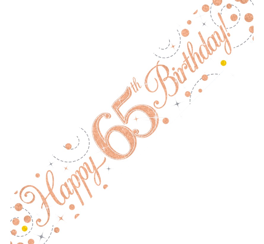 Happy Birthday banner 65 Rosé goud