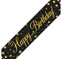 Happy Birthday banner zwart- goud