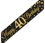 Happy Birthday banner 40 jaar goud zwart