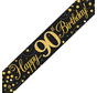 Happy Birthday banner 90 jaar goud zwart