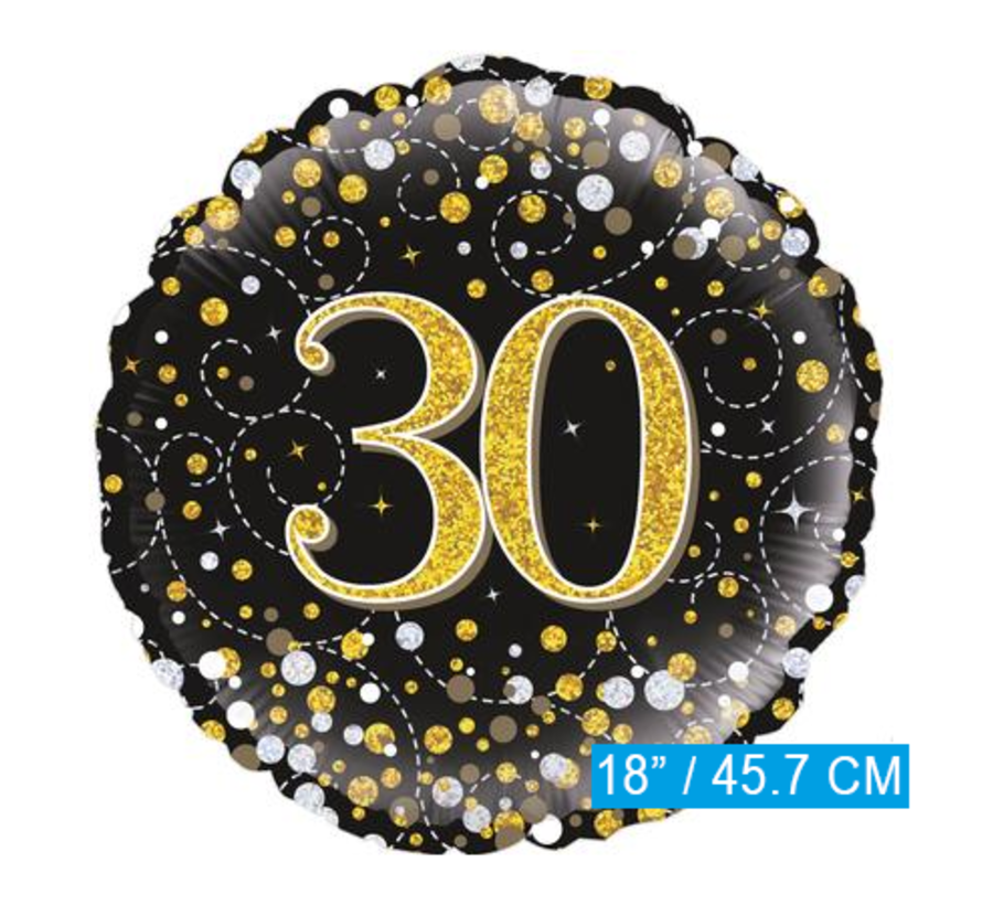 Onderdrukking Een hekel hebben aan Observeer Glitter helium folie-ballon 30 jaar zwart goud - Partycorner.nl