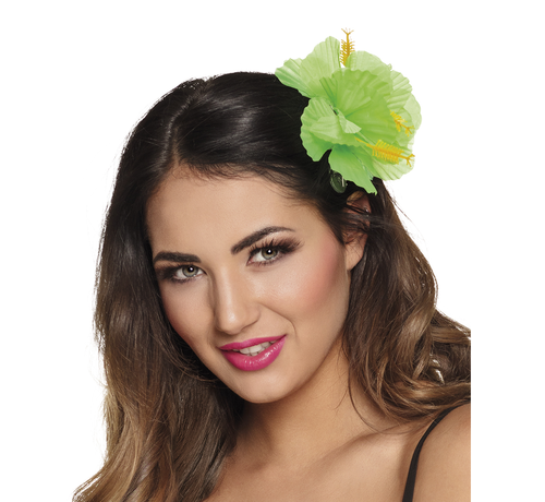 Lime groen haaraccessoires bloem