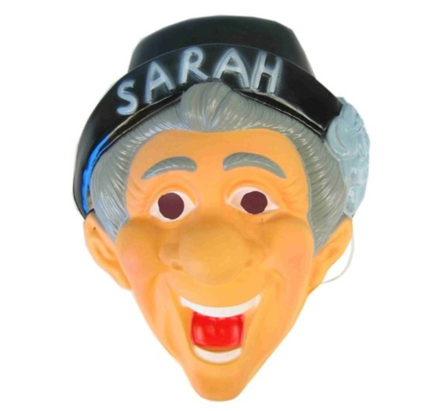 Sarah plastic masker met Sarah hoedje