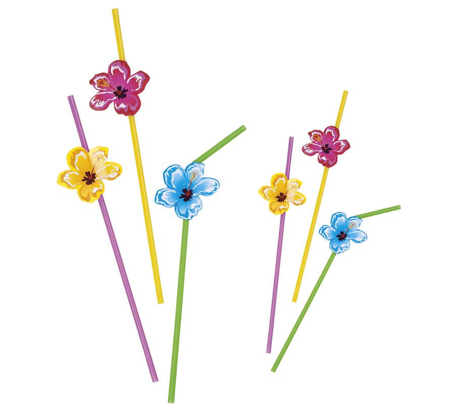 Rietjes Hibiscus met bloem - Partycorner.nl