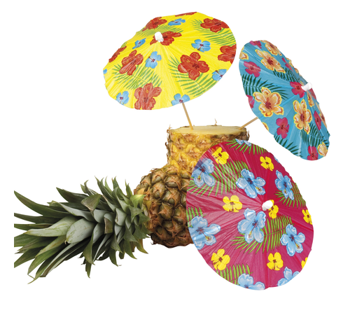 Cocktailprikkers parasol Hibiscus - extra groot model