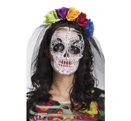 Mexicaanse tiara met sluier en masker