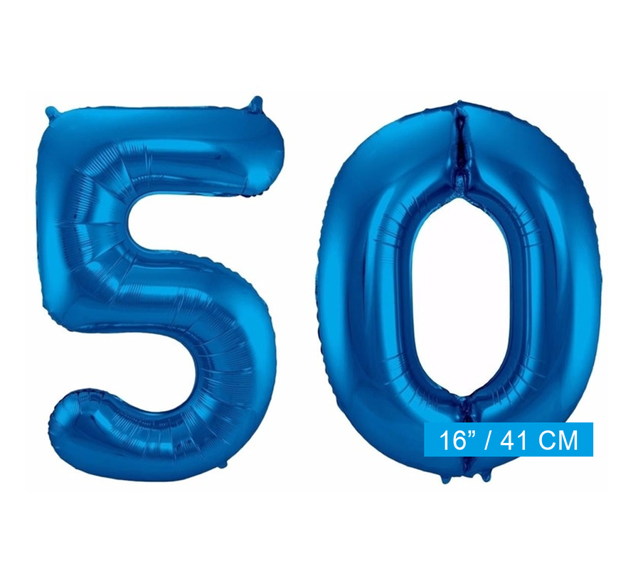 Folie ballonnen 50 blauw