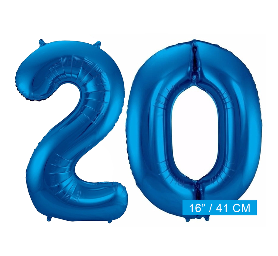 Folie ballonnen 20 blauw