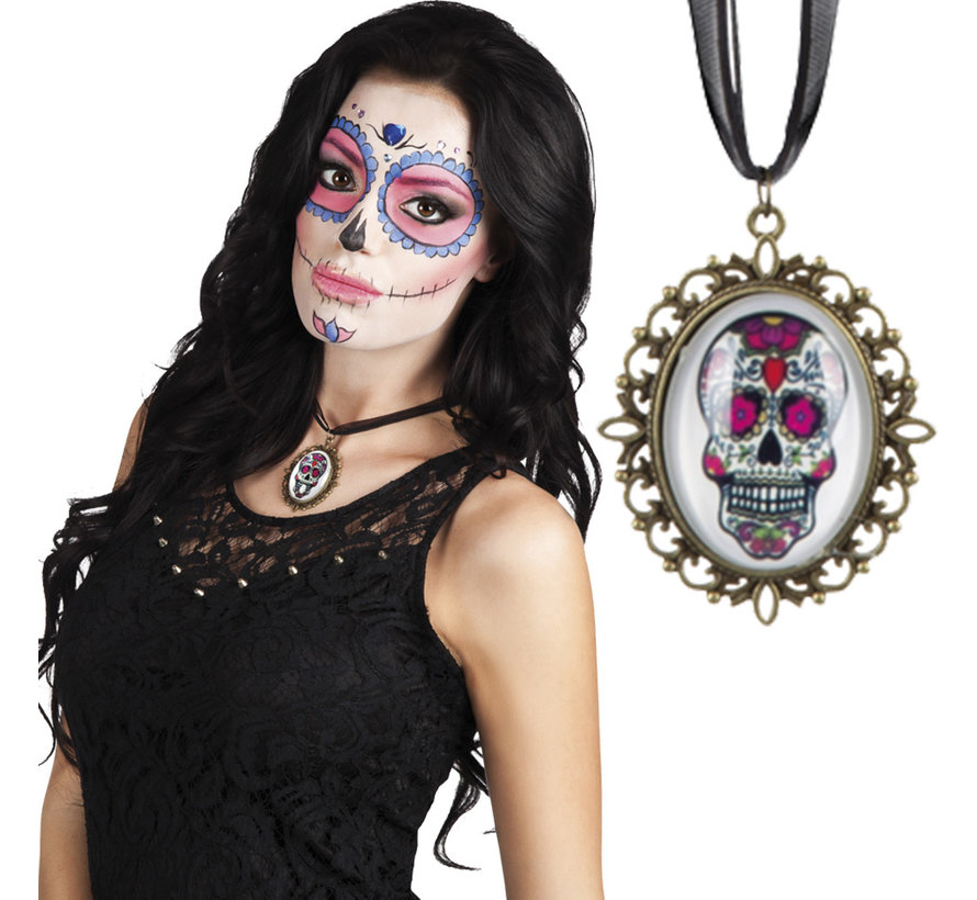 Ketting met Medaillon  Calavera