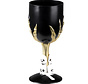 Gothic zwarte wijnglas met horror voet