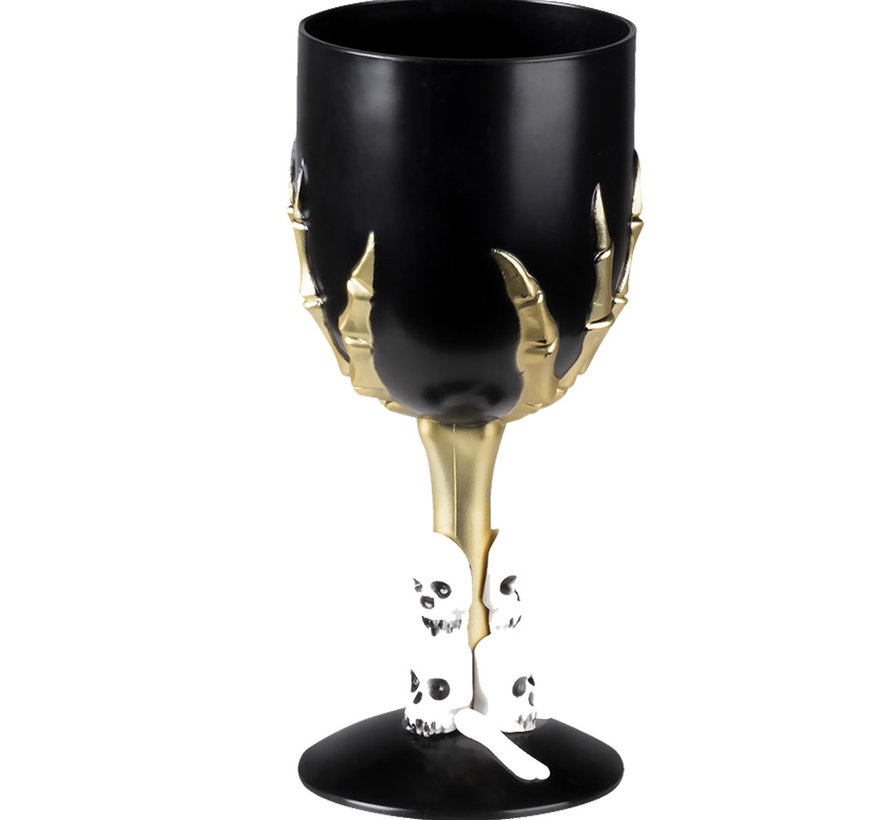 Gothic zwarte wijnglas met horror voet