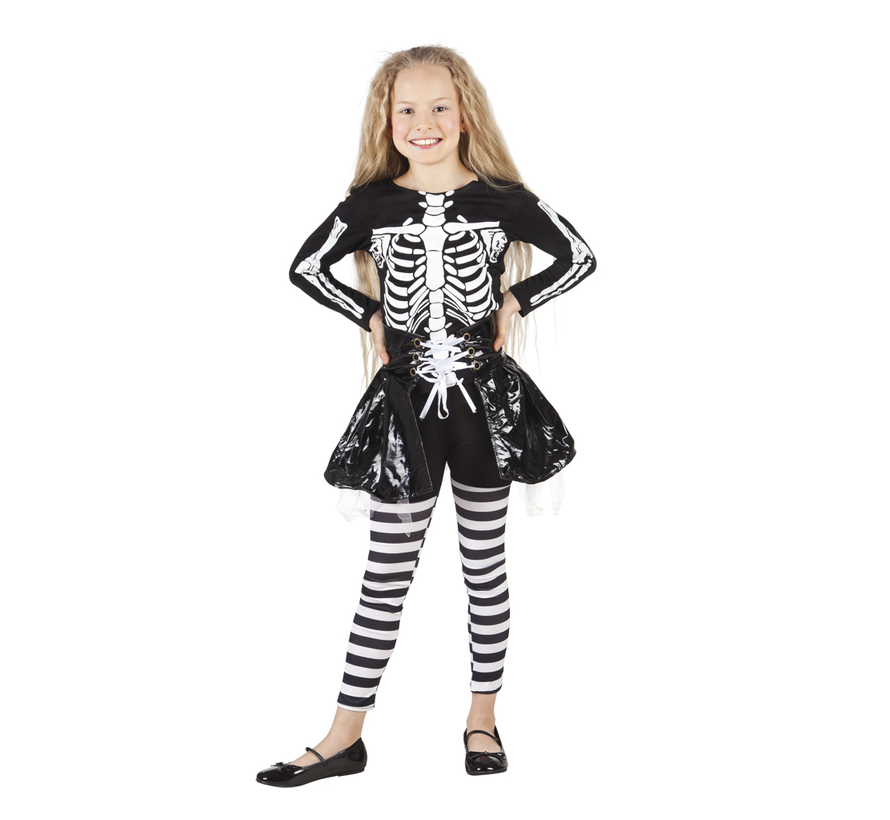 Halloween kleding skeleton girl