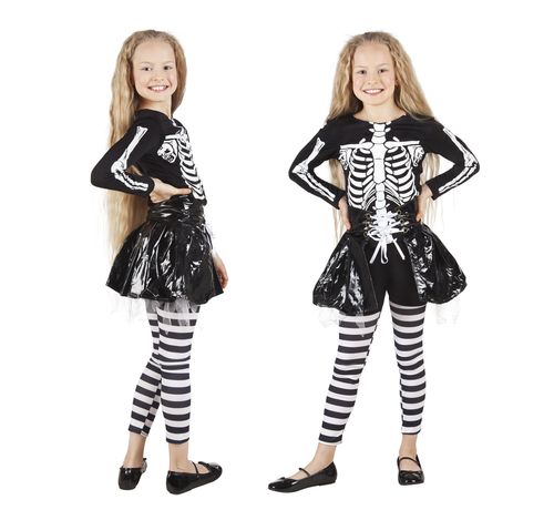 Halloween kleding skeleton girl