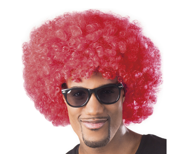 Pruik Afro rood