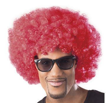 Pruik Afro rood