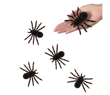 kleine plastic spinnen zwart