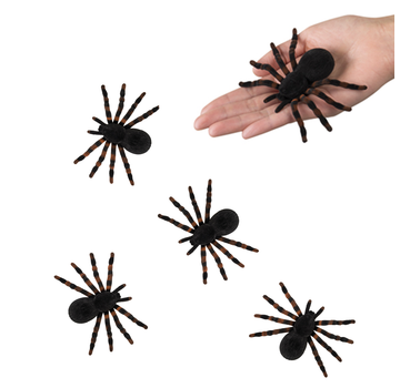 kleine plastic spinnen zwart