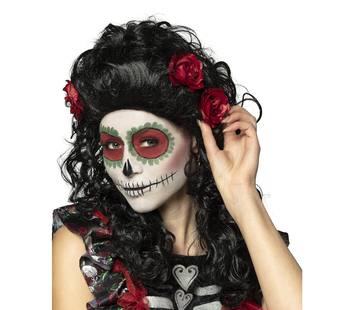 Zwarte pruik Catrina