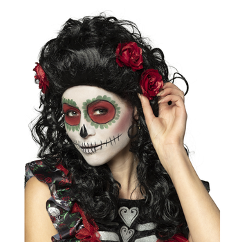 Zwarte pruik Catrina