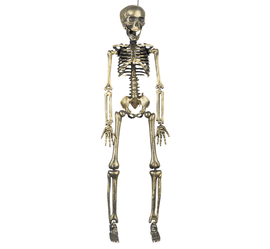 Halloween Decoratie skelet goudkleurig