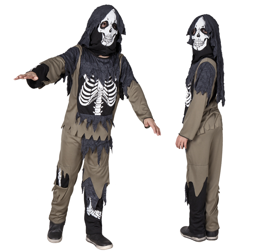 Kinder verkleedkleding zombie skelet