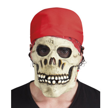 Latex Piraten schedel masker met bandana