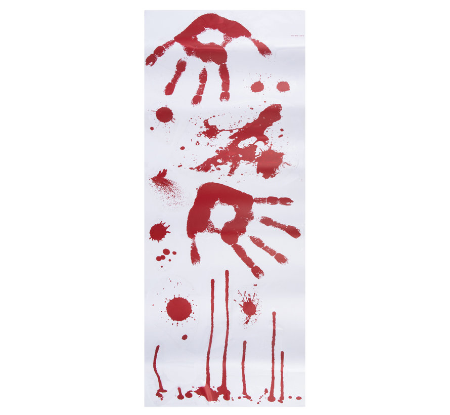Bloederige stickers handafdruk horror